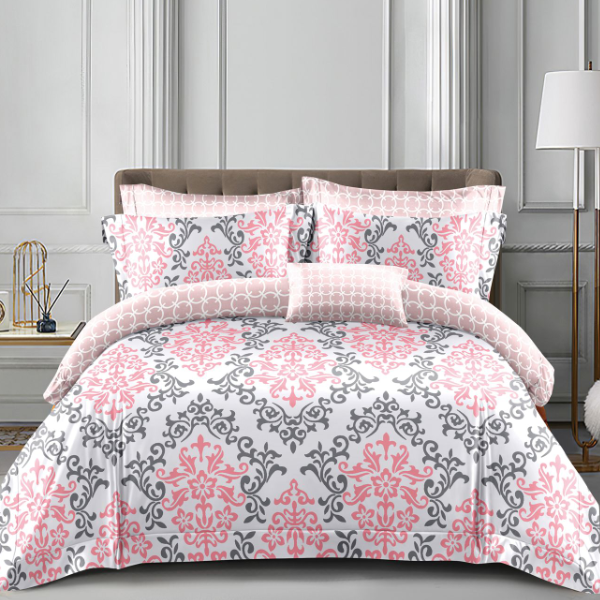 Lenjerie de pat 2 Persoane din bumbac satinat cu 4 piese Alba Modern
